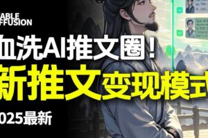 最新AI动态电影漫画小说推文,全流程实操教学,小白也能月入1W+-麦资源网