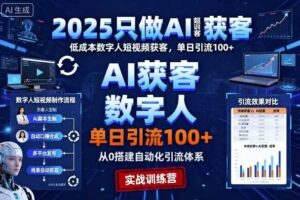 2025只做AI获客,AI超级获客实训营,低成本数字人短视频获客,单日引流100+-麦资源网