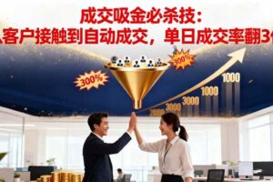 （16432期）吸金成交营销必杀技：从客户接触到自动成交，单日成交率翻3倍-麦资源网