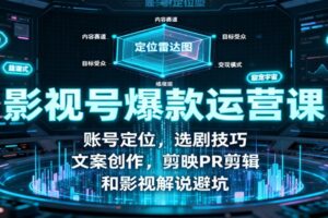 影视号爆款运营课：账号定位，选剧技巧，文案创作，剪映PR剪辑和影视解说避坑-麦资源网