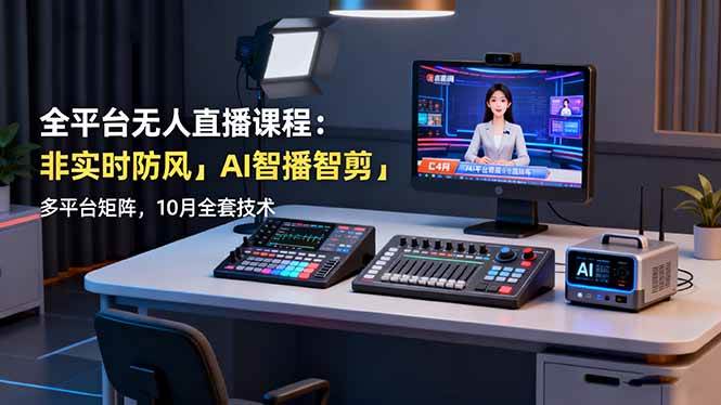 图片[1]-（16279期）全平台无人直播课程：非实时防风＋AI智播智剪＋多平台矩阵，10月全套技术