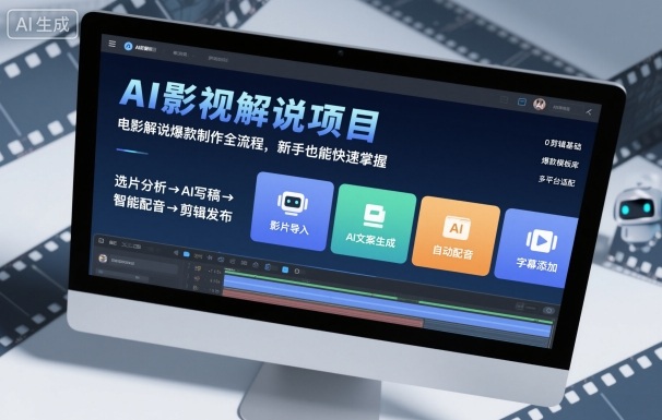AI影视解说项目，电影解说*制作全流程，新手也能快速掌握