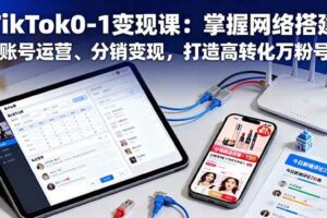 （16334期）TikTok0-1变现课：掌握网络搭建、账号运营、分销变现，打造高转化万粉号-麦资源网