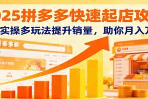 2025拼多多快速起店攻略，0-1实操多玩法提升销量，助你月入万元-麦资源网