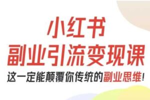 小红书副业引流变现课，从0-1跑通副业项目，这一定能颠覆你传统的副业思维-麦资源网