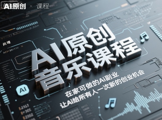 AI原创音乐课程，在家可做的Ai副业，让Ai给*人一次新的创业机会