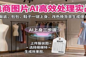 电商图片AI高效处理实战,服装,包包,鞋子一键上身,改色换背景生成爆文-麦资源网