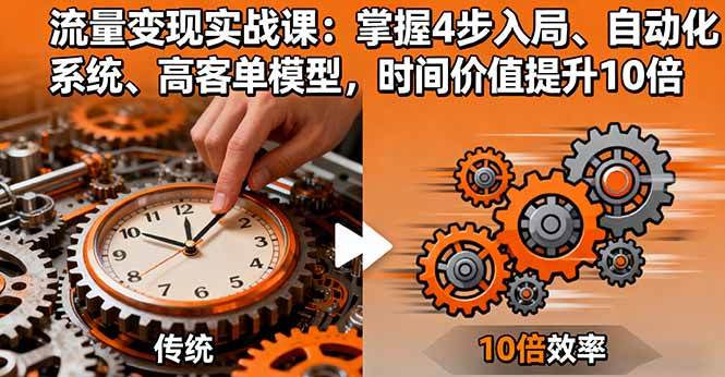 图片[1]-（16197期）流量变现实战课：掌握4步入局、自动化系统、高客单模型，时间价值提升10倍