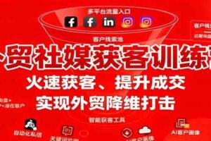 外贸社媒获客训练营，火速获客、提升成交，实现外贸降维打击-麦资源网