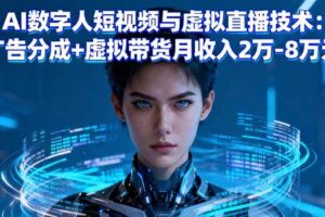 （16148期）AI数字人短视频与虚拟直播技术：广告分成+虚拟带货月收入2万-8万元-麦资源网