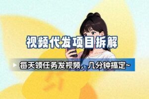 新手副业首选！视频代发接单，领任务发视频，长期稳定不费劲儿-麦资源网