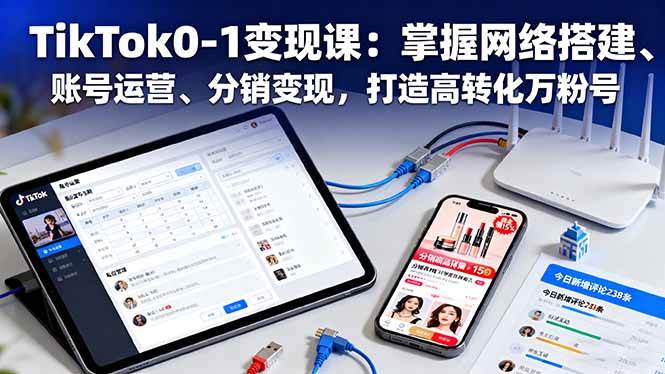图片[1]-（16334期）TikTok0-1变现课：掌握网络搭建、账号运营、分销变现，打造高转化万粉号
