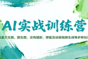 AI实战训练营：涵盖文生图、图生图，以及摄影、修复及动画视频生成等多样玩法-麦资源网