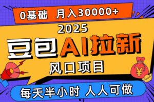 （16190期）2025豆包AI拉新风口项目，0粉0基础月入3W+，新手小白轻松学会-麦资源网