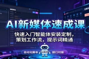 AI新媒体速成课：快速入门智能体安装定制，策划工作流，提示词精通-麦资源网