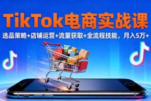 （16422期）TikTok电商实战课10月，选品策略+店铺运营+流量获取+全流程技能，月入5万+-麦资源网