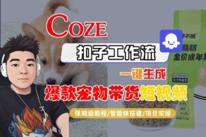 Coze扣子智能体工作流一键生成“爆款宠物带货“短视频，全流程保姆级教学-麦资源网