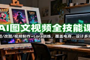 AI图文视频全技能课:生图/改图/视频制作+Lora训练,覆盖电商 、设计多场景-麦资源网