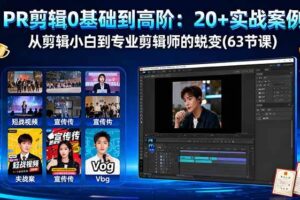（16337期）PR剪辑0基础到高阶：20+实战案例，从剪辑小白到专业剪辑师的蜕变(63节课)-麦资源网