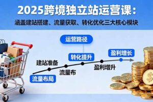 (16211期)2025跨境独立站运营课:涵盖建站搭建、流量获取、转化优化三大核心模块-麦资源网