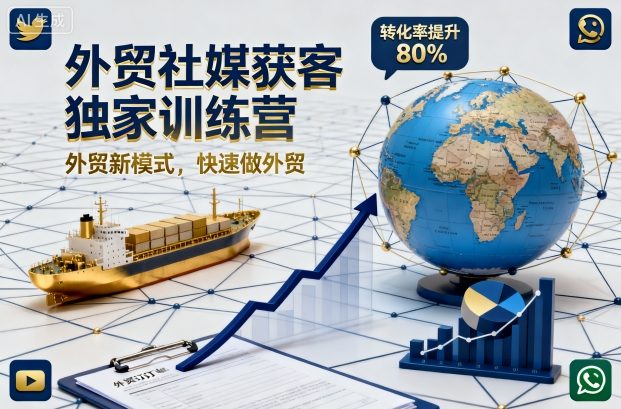 外贸社媒获客*训练营，外贸新模式，快速做外贸
