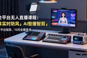 （16279期）全平台无人直播课程：非实时防风＋AI智播智剪＋多平台矩阵，10月全套技术-麦资源网