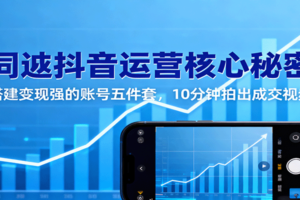 同城抖音运营核心秘密：搭建变现强的账号五件套，10分钟拍出成交视频-麦资源网