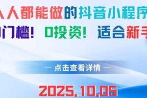 人人都能做的抖音小程序，0门槛0成本，适合新手-麦资源网
