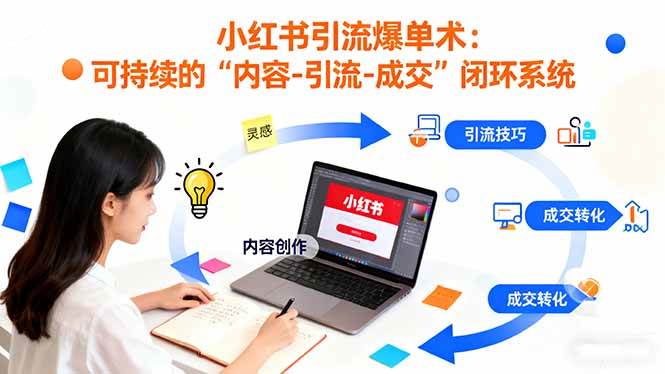 图片[1]-（16362期）小红书引流爆单术：构建一套低成本 可持续的“内容-引流-成交”闭环系统