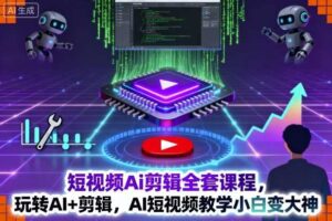 短视频Ai剪辑全套课程，玩转AI+剪辑，AI短视频教学小白变大神-麦资源网