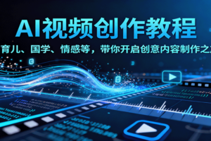 AI视频创富课，含育儿、国学、情感等，带你开启创意内容制作之旅-麦资源网