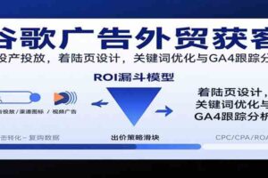 谷歌广告外贸获客，高投产投放，着陆页设计，关键词优化与GA4跟踪分析-麦资源网