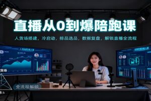直播从0到爆陪跑课：人货场搭建，冷启动，排品选品，数据复盘，解锁直播全流程-麦资源网