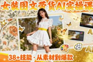 女装图文带货的AI实操课，覆盖38个实用技能，快速提升素材制作效率-麦资源网