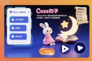 Coze扣子工作流一键生成童话皮克斯风格立体书视频，保姆级工作流搭建教程-麦资源网