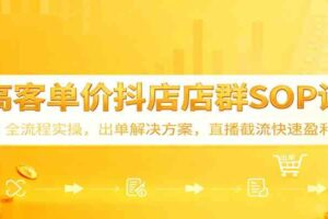 高客单价抖店店群SOP课：全流程实操，出单解决方案，直播截流快速盈利-麦资源网