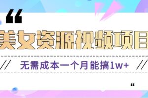 零门槛美女号无脑搬砖项目，无需成本一个月能搞1w+【附图片资源+软件】-麦资源网