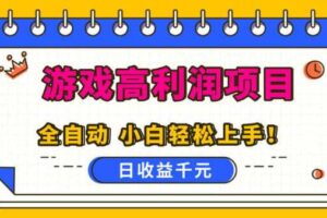 游戏高利润项目,日收益1k+,全自动,无需值守,解放双手,小白轻松上手【揭秘】-麦资源网