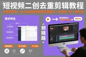 短视频二创去重剪辑教程，从素材筛选、AI工具运用到智能去重技巧，打造独一无二的内容-麦资源网
