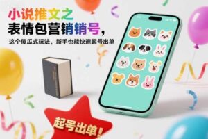 小说推文之表情包营销号，这个傻瓜式玩法，新手也能快速起号出单-麦资源网