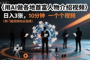 用AI做各地首富人物介绍视频，日入3张，10分钟一个视频-麦资源网