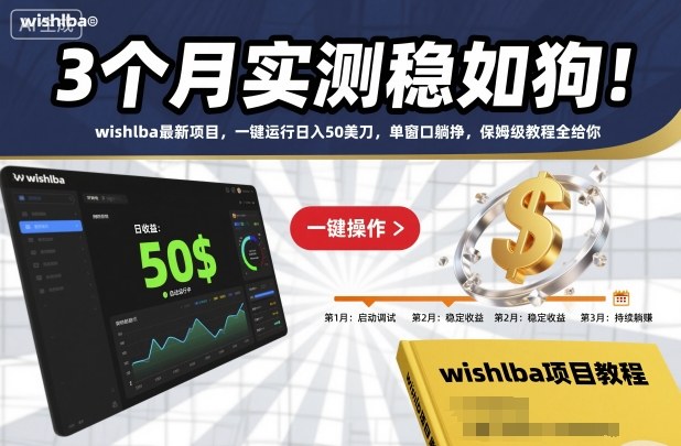3个月实测稳如狗！wishlba*项目，一键运行日入50美刀，单窗口躺挣，保姆级教程全给你【揭秘】