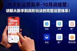 （16448期）拼多多运营高手-10月训练营：讲解从新手到高阶玩法的完整运营体系！-麦资源网
