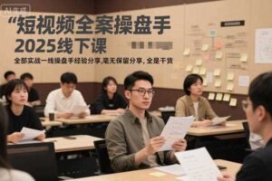 短视频全案操盘手2025线下课，全部实战一线操盘手经验分享，毫无保留分享，全是干货-麦资源网