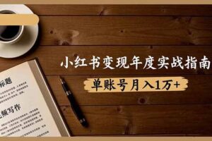 （16503期）小红书变现年度实战指南：7大变现方式/爆款标题/视频写作，单账号月入1万+-麦资源网