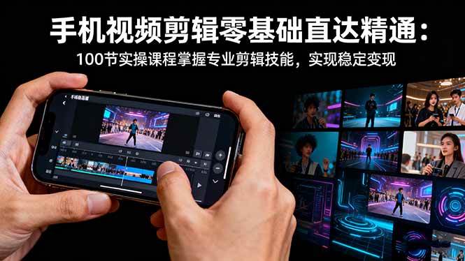 图片[1]-（16466期）手机视频剪辑零基础直达精通：100节实操课程掌握专业剪辑技能，实现稳…
