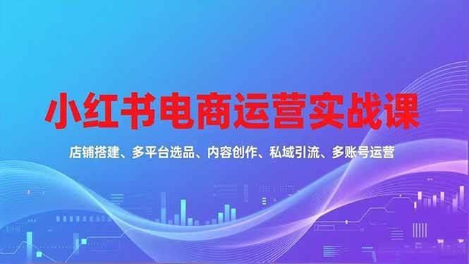 图片[1]-（16695期）小红书电商运营实战课，店铺搭建、多平台选品、内容创作、私域引流、多账号运营等玩法