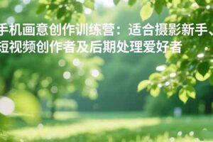 （16510期）手机摄影之画意创作训练营：适合摄影新手、短视频创作者及后期处理爱好者-麦资源网