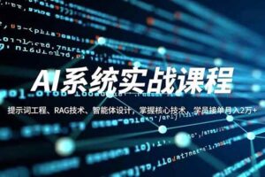 （16666期）AI系统实战课程，提示词工程、RAG技术、智能体设计，掌握核心技术，学员接单月入2万+-麦资源网