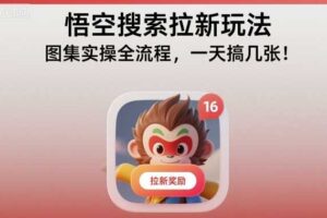 悟空搜索拉新玩法，图集实操全流程，一天搞几张-麦资源网